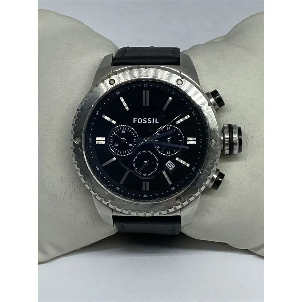 Fossil Logan BQ1047 Men's Black Leather Analog Dial Quartz Genuine Watch QB677